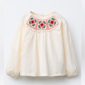 Zara girl Crochet Floral lKids Blouse